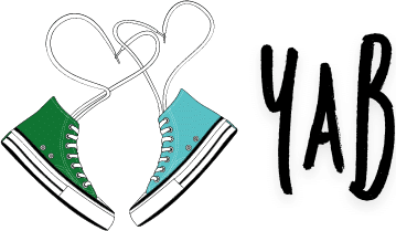 Coulee Region Youth Action Board logo with a green and blue sneaker and shoe laces in the shape of a heart